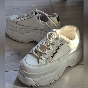 Naked Wolfe Women's White Platform Sneakers